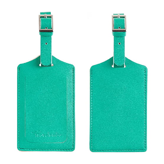 Travelambo Luggage Tag Faux Leather for Suitcase